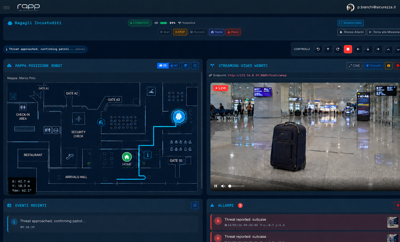 Interfaccia RAPP, missione Bagagli Incustoditi